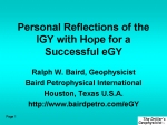 Personal Reflections of the IGY with Hope for a Successful eGY