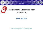 The Electronic Geophysical Year 2007-2008