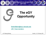 The eGY Opportunity